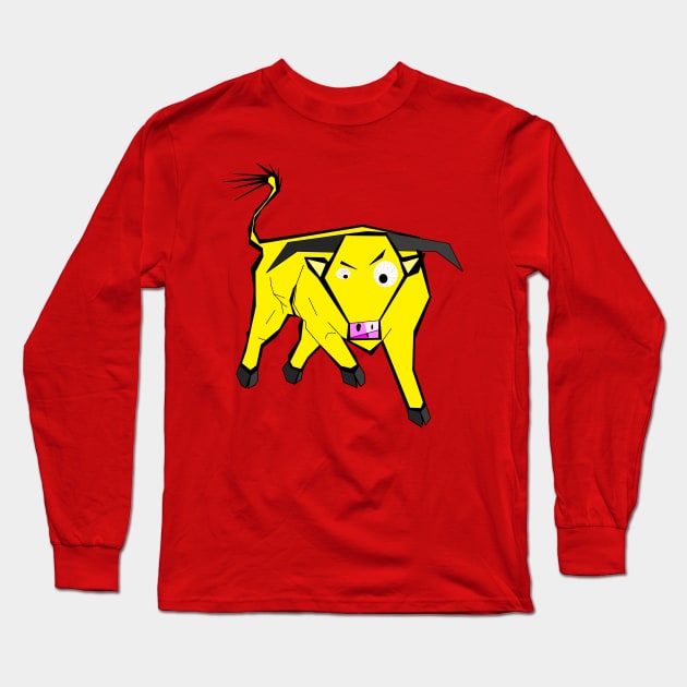 Yellow bull Long Sleeve T-Shirt by DrTigrou